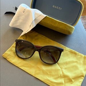 Gucci Black and Red Sunglasses